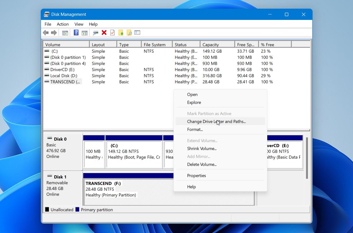 Open Disk Management 