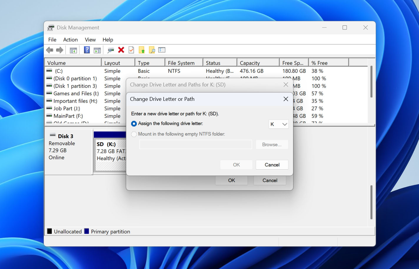 assign new drive letter