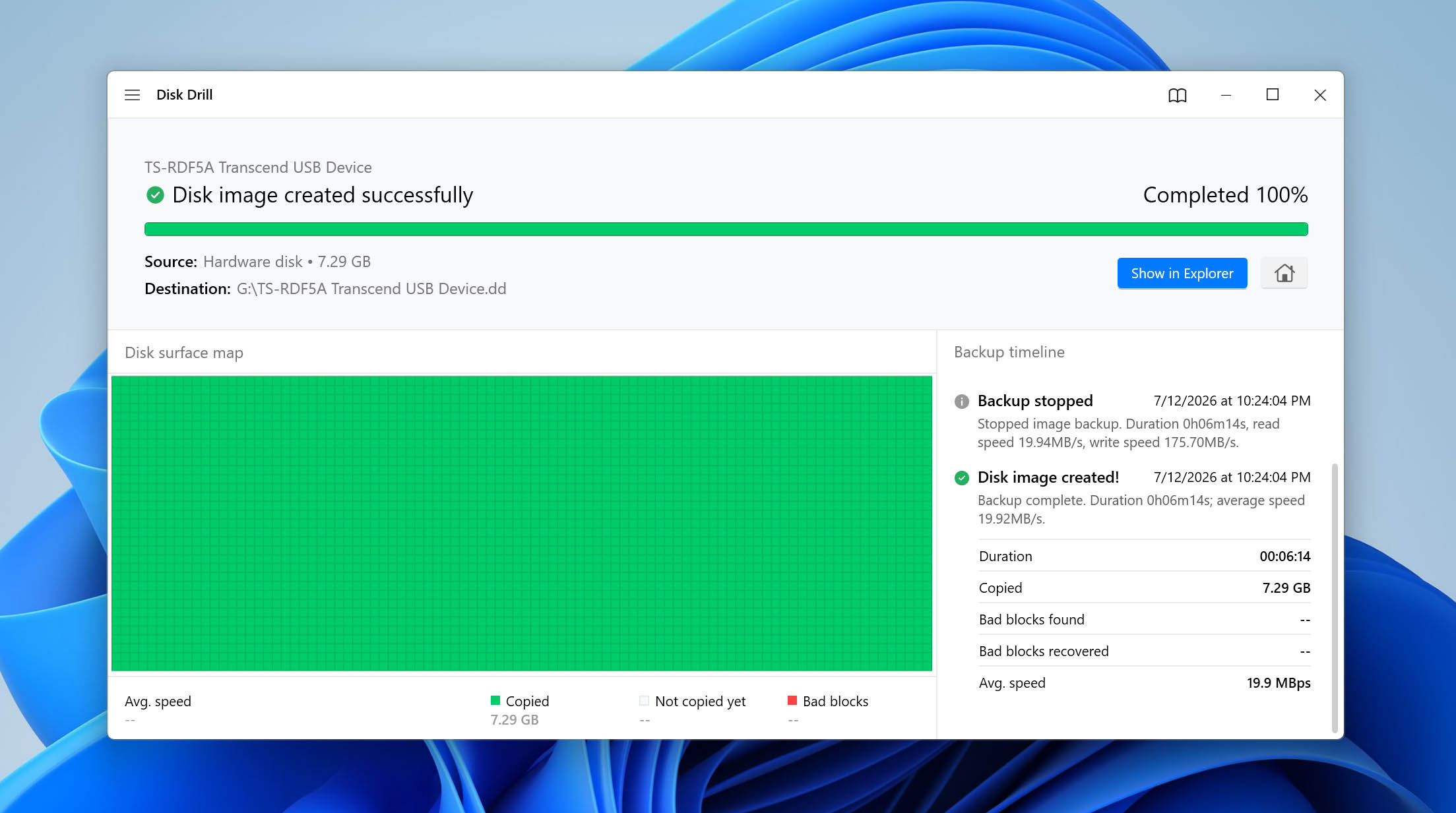 disk drill backup process