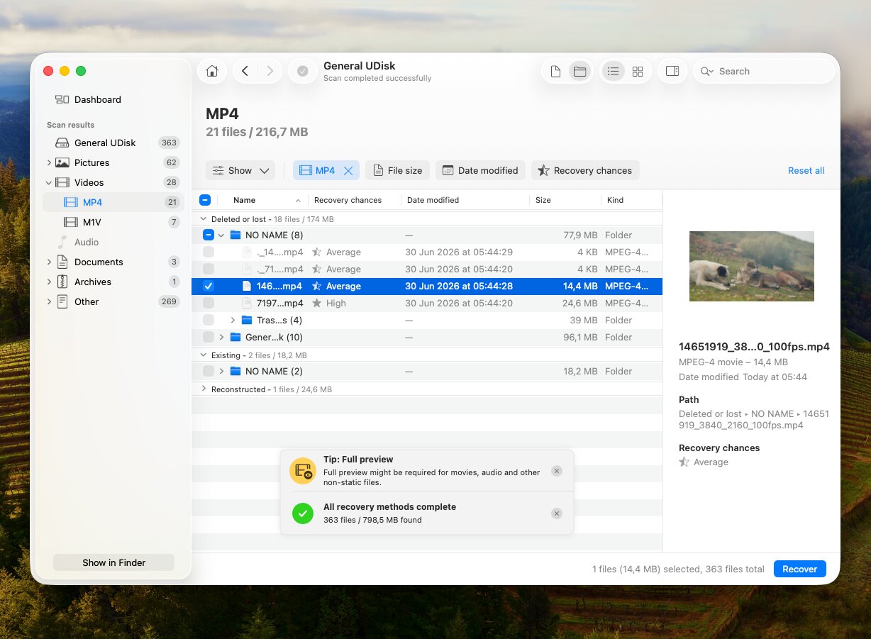 Disk Drill preview and recover