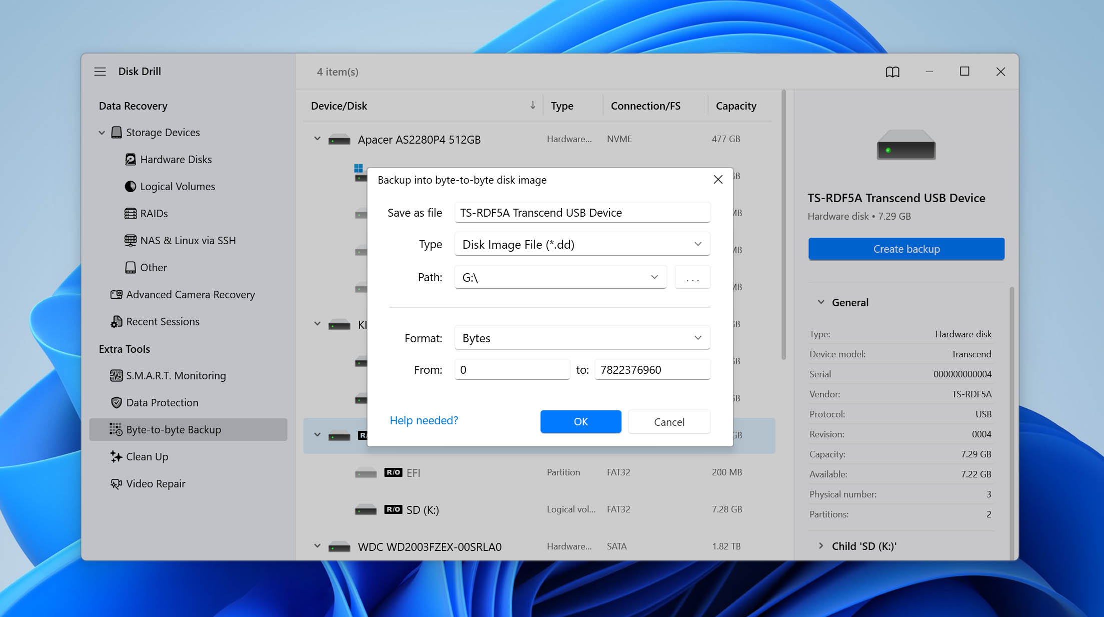 choose backup location