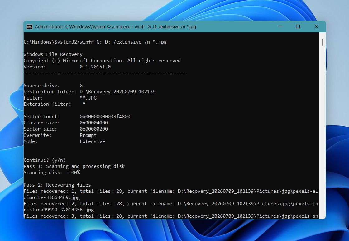Use Windows File Recovery