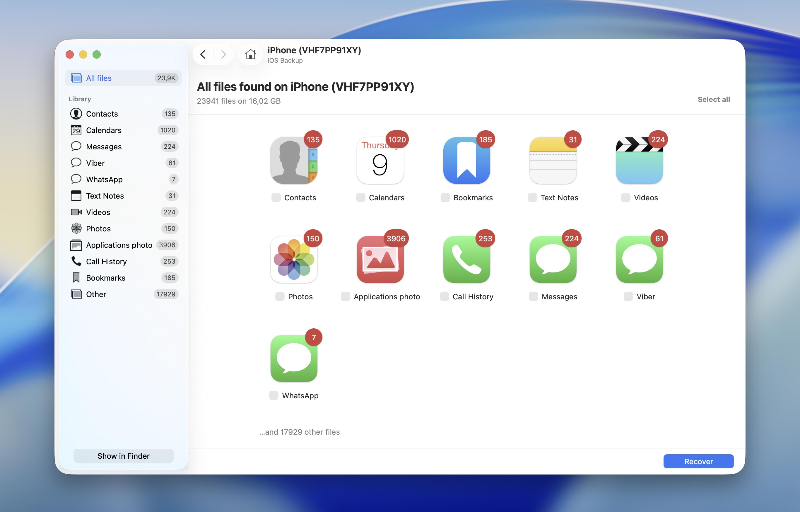 backup found results