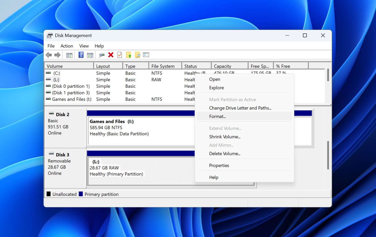 click format drive