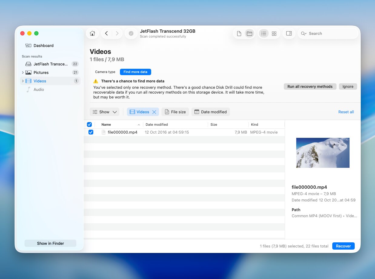 Recover videos on a Mac