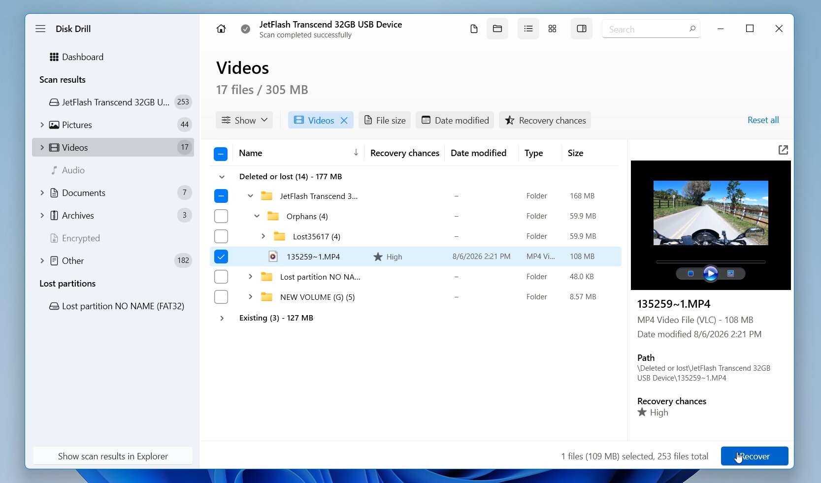 Recover files