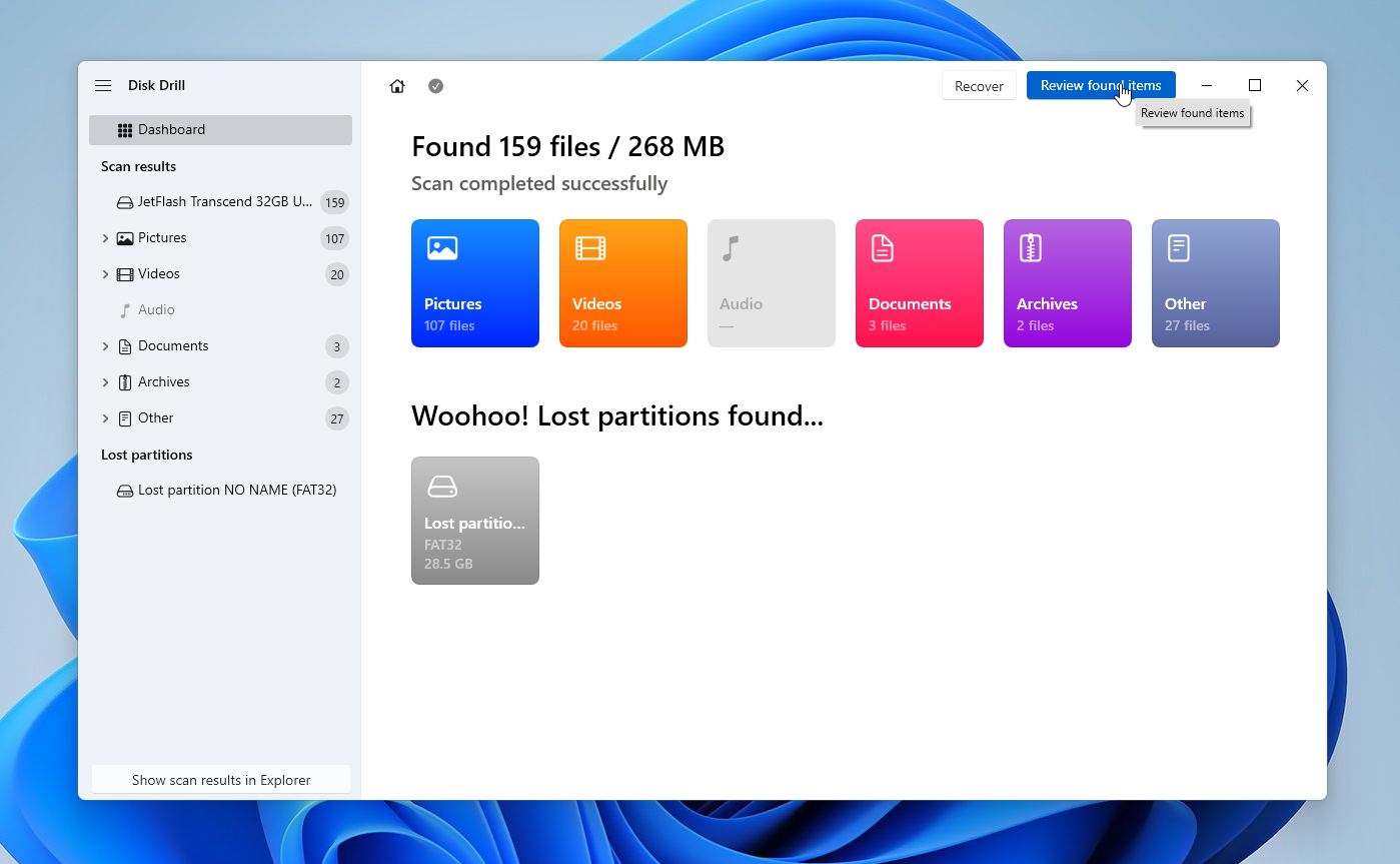 Disk Drill review found files