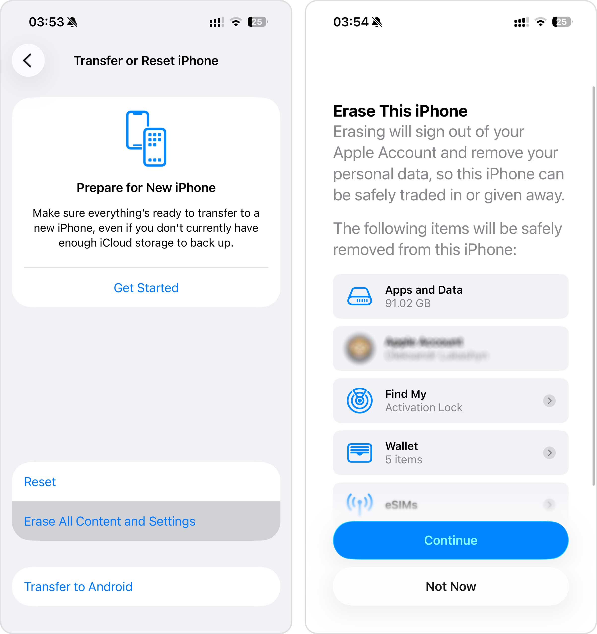 erase all content on iphone
