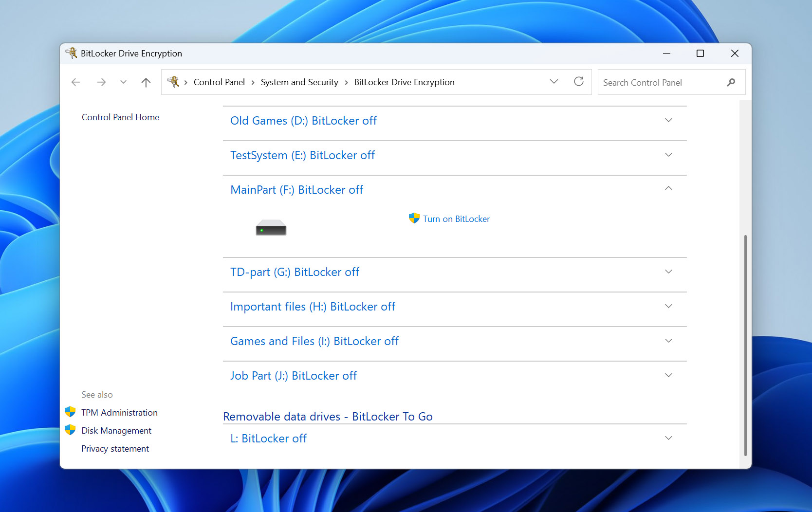 manage bitlocker
