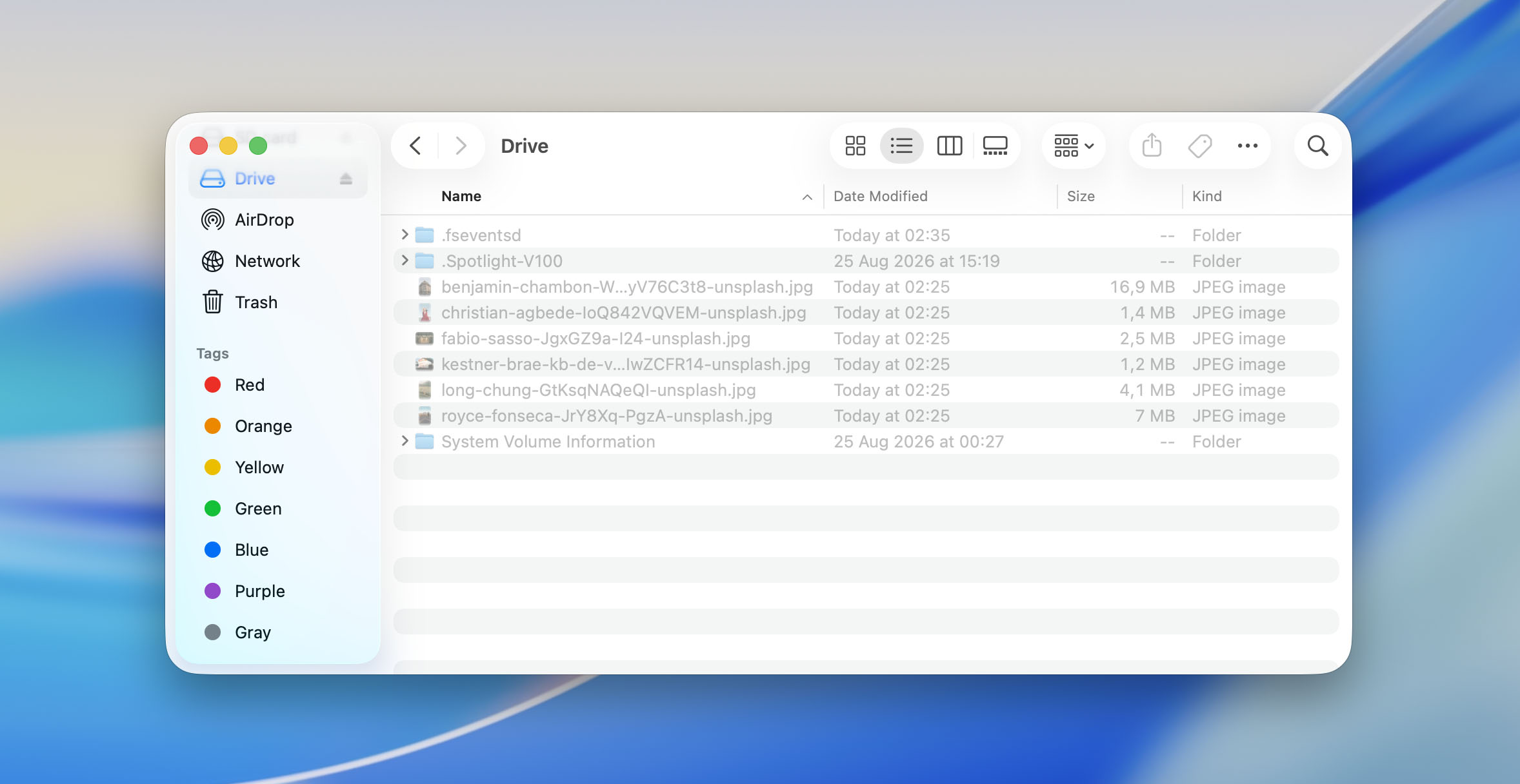 check hidden files