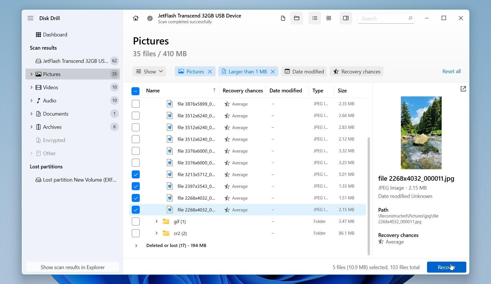 Disk Drill preview & recover