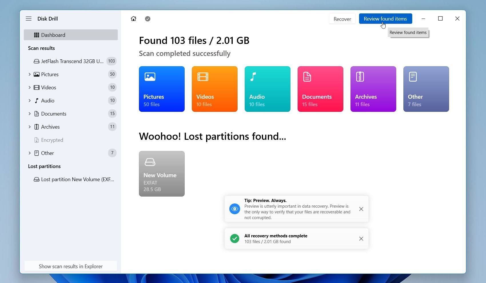 Disk Drill review files