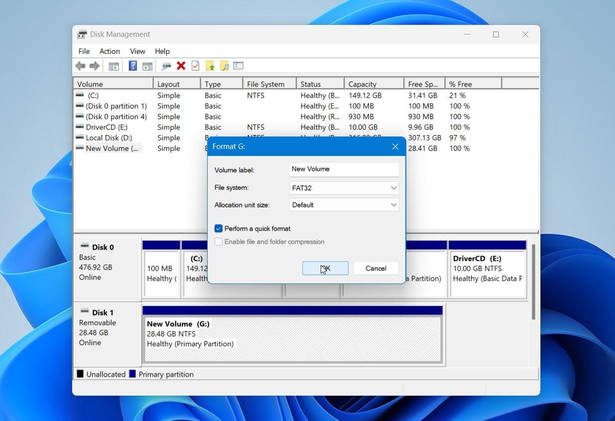 Disk Management configure and format