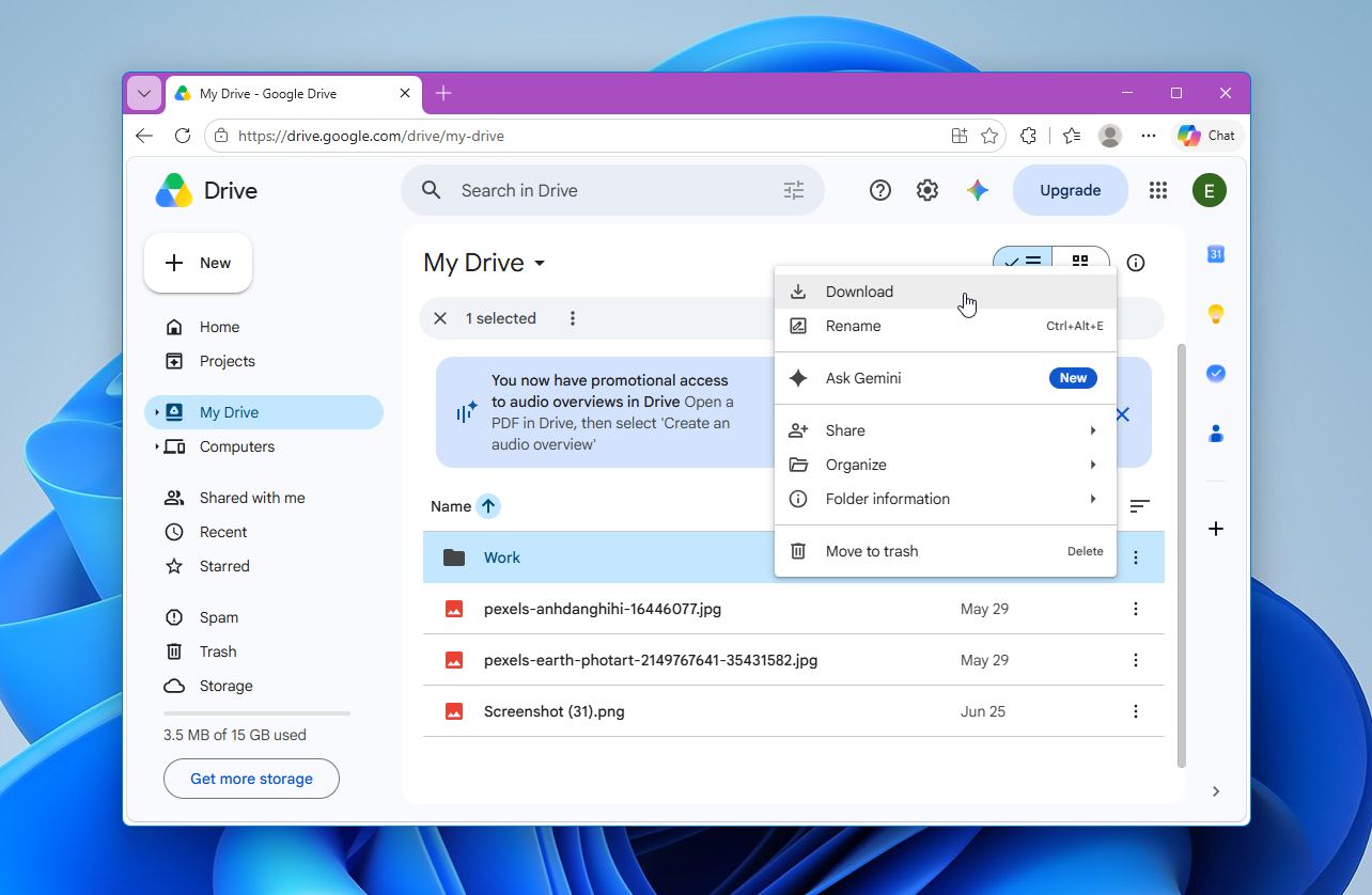 Download files from Google Drive