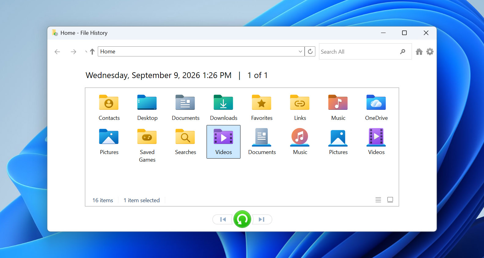 restore folder with doorbell videos
