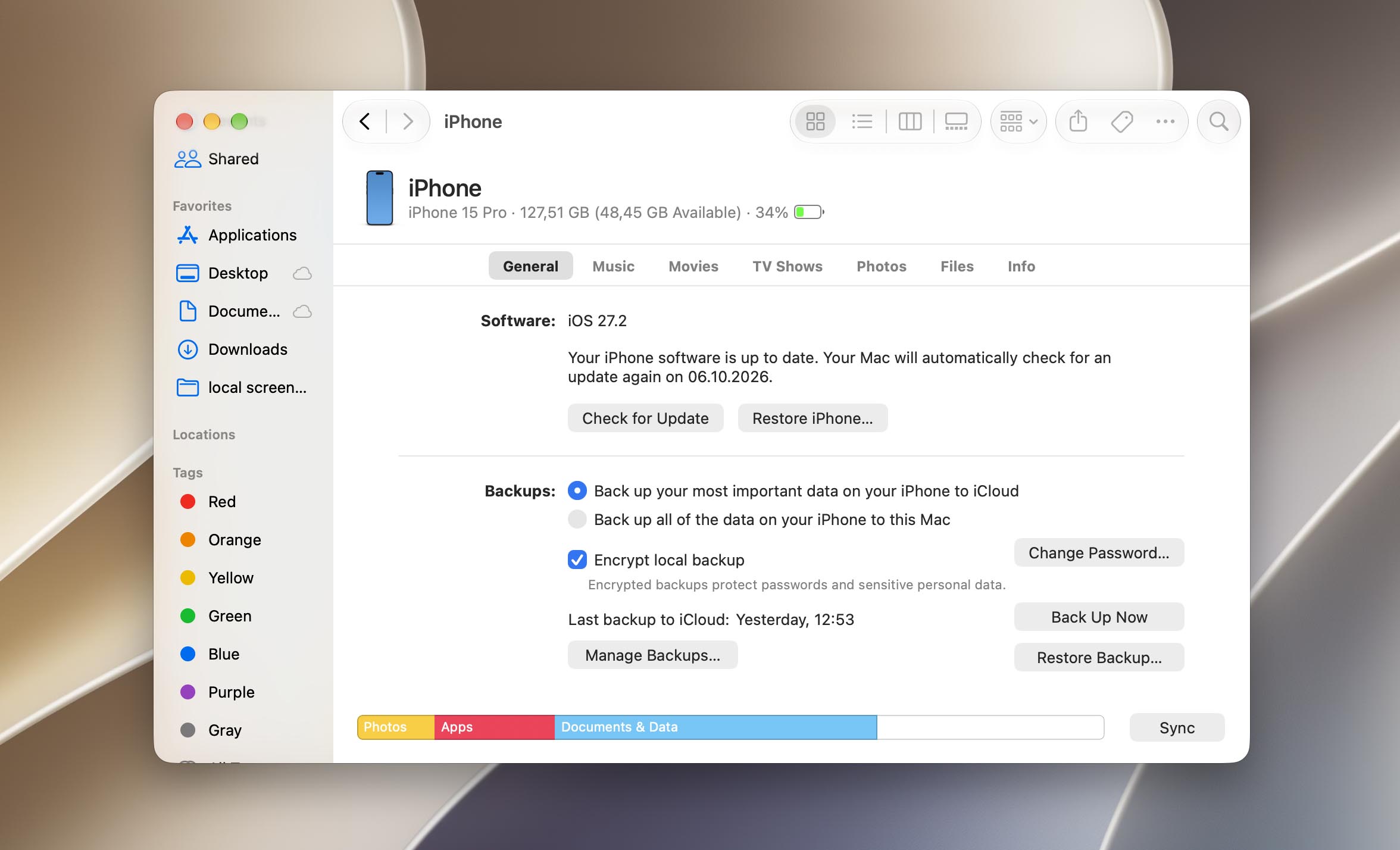 restore iphone backup