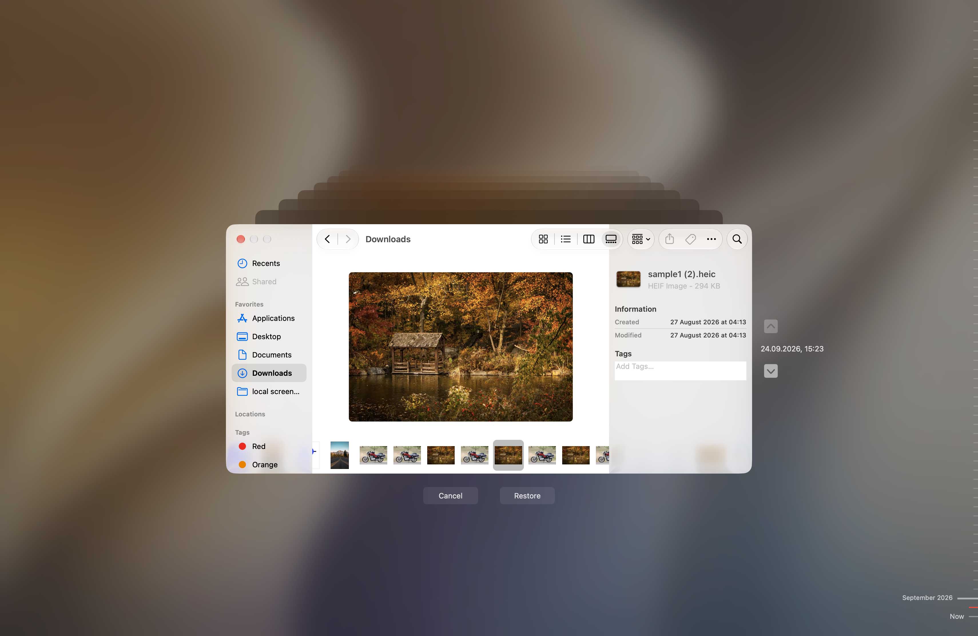 restore photos with time machine